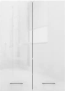 CDF Waschmaschinenschrank Pola Mini DD | Farbe: Weiß glänzend | Moderner Schrank über der Waschmaschine | Ablagefläche | Geräumige Einlegeböden | Einfache Montage | Glatte Seiten ohne Endkappen