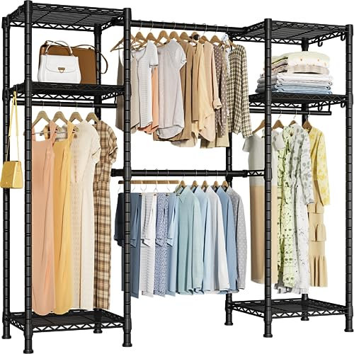 Ulif E7 Garment Rack, Heavy Duty Clothes Storage System with Extendable Rod