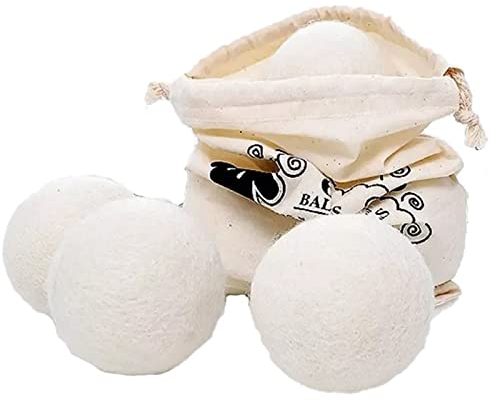 Glomora Lot De 6 Balles De Séchage en Laine – Adoucissant Réutilisable en Laine Naturelle – Réduit Les Plis Et Le Temps De Séchage – Idéal pour Un Usage Domestique