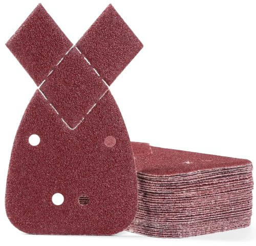 SATC Mouse Sander Pads 30-Piece 40 Grit Mouse Sanding Pads 4 Holes Detail Sander Pads Hook and Loop Mouse Palm Sanding Paper Sandpaper for Mouse Sander