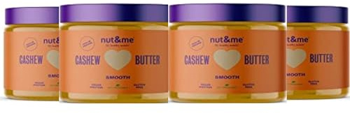 Crema de anacardos 1,2 KG nut&me | Hecho 100% con anacardos tostados | Sin azúcares añadidos, sin gluten y sin aditivos | Sin aceite de palma | Pack 4 x 300 gr | Pack 4 x 300 g, Sin azúcares añadidos, gluten, aditivos ni aceite de palma