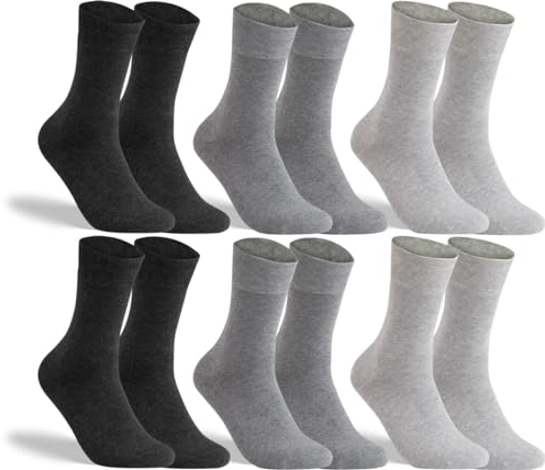 RS. Harmony Socken ohne Gummibund für Herren, aus Baumwolle 31216 | 6 Paar | silbertöne | 43-46