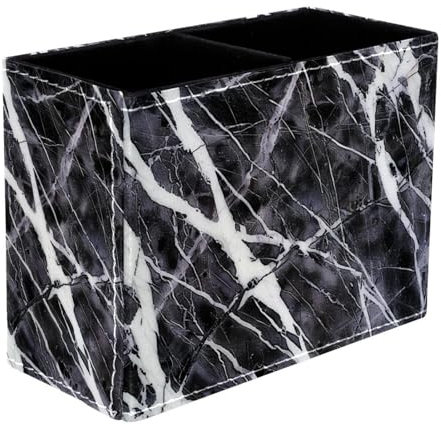 FNETJXF Stifthalter für Schreibtisch, Make-up-Pinselhalter, Bleistift-Organizer, modernes graues Marmor-Muster, Mehrzweck-Organizer