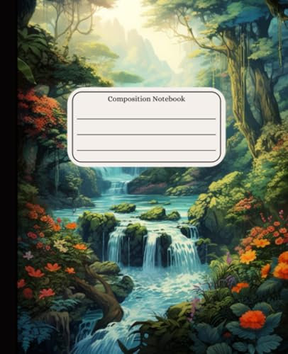 Composition Notebook College Ruled with Magical Landscape Illustration #5 | for School, Work |110 pages | 7.5x9.25