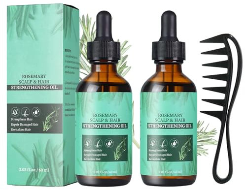 Thoquene 2 Stück 60 ML Rosemary Oil for Hair Growth, Rosmarinöl Haare Bio, Nährt die Kopfhaut Rosmarin Haaröl