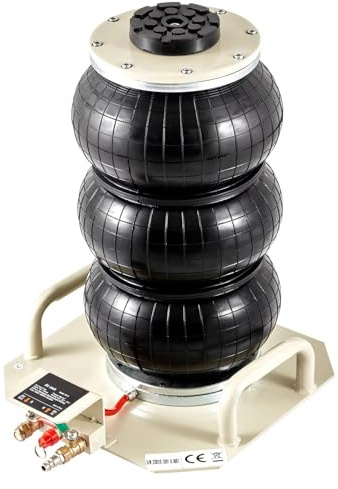 Langjiee Cric Pneumatique 3 Tonnes/6600 LB, Triple Sac, Cric Pneumatique avec Six Tuyaux en Acier, pour Réparation De Garage De Voiture