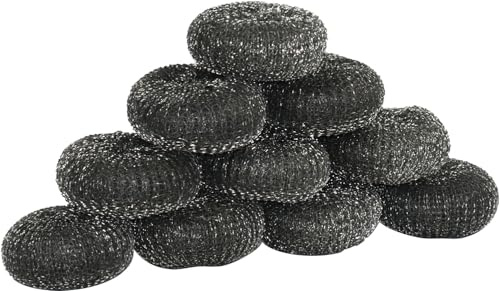10 Large Galvanised Metal Scourers Heavy Duty for Tough Stains Rust Remove