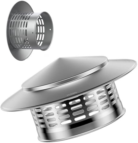 Schornsteinabdeckung Kamin Regenhaube Aus Edelstahl 80mm, 110mm, 160mm, 200mm Runder Dach Regenkappe Schornstein Kaminabdeckung for Kamin- Und Ofenleitungen(110mm)