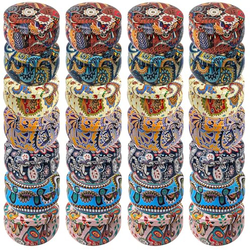28 Pack Small Candle Tins with Lids, 2.5oz Metal Candle Making Jars Bulk | Mini Empty Round Candle Cans for Halloween Christmas Diwali Wedding DIY Crafts Gifts (Multicolour)