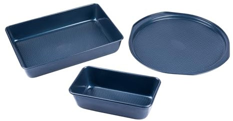 genialo Backformen-Set Diamant, 3-teilig, Auflaufform, Pizzablech, Kastenform, backofengeeignet