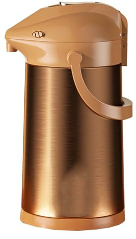 GIZNXBA Jarra Térmica 3 litros con Interior De Vidrio, Hervidores Al Vacío Aislados para El Café, El Té, Jarras Al Vacío Jarra De Agua Caliente Aislada A Prueba De Polvo(/Gold)