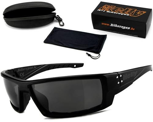 Helly® – No.1 Bikereyes® – Gafas de motociclismo, gafas de sol para moto, gafas de sol para moto, resistentes al viento, acolchadas, antivaho, irrompibles