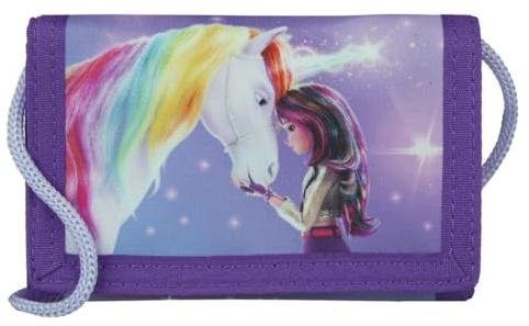 Undercover Unicorn Geldbörse für Kinder, 9 x 2 x 13 cm, Brustbeutel mit Kordel, Lila