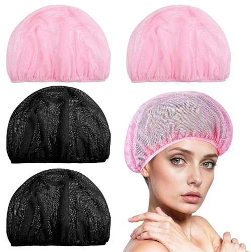 4 retine per capelli per dormire, rete elastica per capelli, cappellino in rete traspirante, berretto a rete regolabile, retina per capelli da cucina, dormire, protezione per capelli per la notte