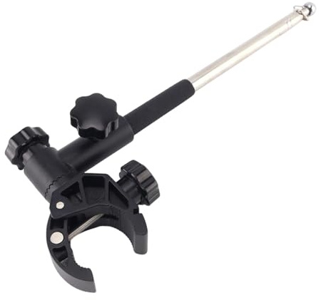 Extendable Boat Flagpole Holder Set at 1.2M Length, Compatible with SUV Roof Racks And 0.6-1.75inch Rail, C Clamp
