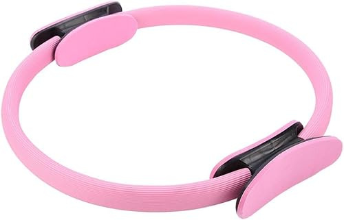 Mayhug Anello per fitness e pilates, con doppia impugnatura, anello di resistenza, per cosce e gambe, 3,6 cm, colore: rosa