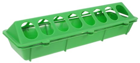MOTHNUR Plastik Geflügel Futtertrog Groß Kapazität Langlebig Leicht Tragbar für Tauben Hühner Küken Futterspender Futterbox Grün