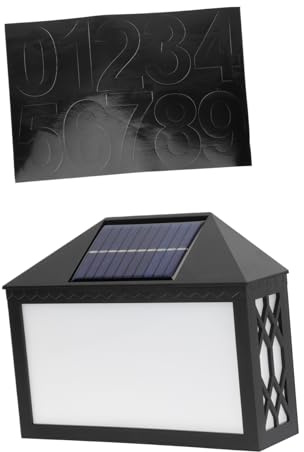 HONITANO Lampada Solare Numero Civico LED da Esterno Resistente in Luce Bianca Fissa con Rilevatore Crepuscolare Targa Casa Decorativa Illuminata per Porte e Pareti Facile da Installare