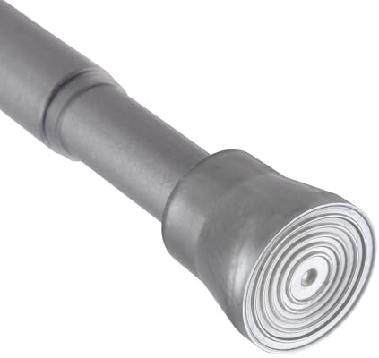 Verstellbare Vorhangstange 120 bis 210 cm (Silber) Duschvorhangstange Ø16/19 mm ohne Bohren, schrauben oder kleben - Spannstange zum klemmen