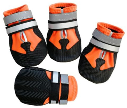 ZwaitL Hundeschuhe, atmungsaktiv, mit reflektierenden Streifen, für Labrador, Alaska, Haustiergeschenk, Outdoor-Hundeschuhe