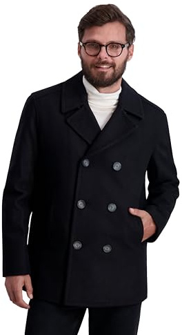 Nautica Men's Wool Blend Peacoat – Double-Breasted Winter Coat, Regular, Big & Tall Sizes, Small, Small