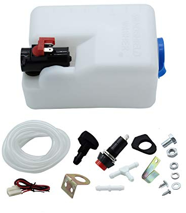 TAKPART 12V Universal Windshield Washer Pump Bottle Tank Kit Windscreen Washer Bottle