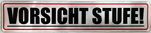 Bike Label Aufkleber 3D Warn-Hinweisschilder Alu gebürstet Vorsicht Stufe 900031