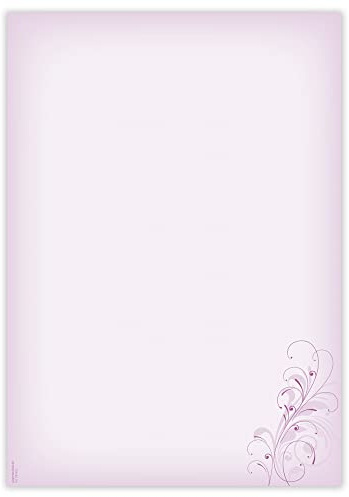 Designpapier Neutral rosa DP802 – 50 Blatt Briefpapier – Hochwertiges Motivpapier Geburtstag, Einladung, Brief, Jubiläum, Liebesbrief – Laser- & Inkjetdrucker geeignet – Druckerpapier A4 90g/m²