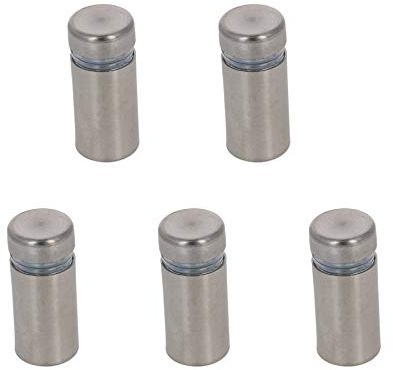 MroMax 0.47 Dia x 0.98 Height Sign Holders Standoff Screws Stainless Steel 12mm x 25mm Wall Mounts Advertising Nails Glass Acrylic Advertising Screws Silver Tone 5Pcs