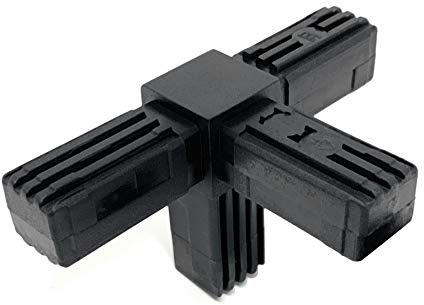 Design61 5x Steckverbinder T-Stück für Vierkantrohre mit Abgang Rohrverbinder 90° 20 x 20 x 1,5 mm