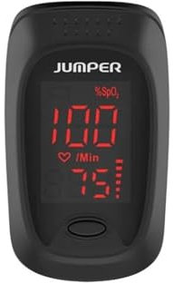 Oximetro de pulso con punta de dedo, Monitor de saturación de oxígeno sanguíneo (SpO2) con gráfico de frecuencia de pulso y barra de pulso, pantalla LED, baterías incluidas
