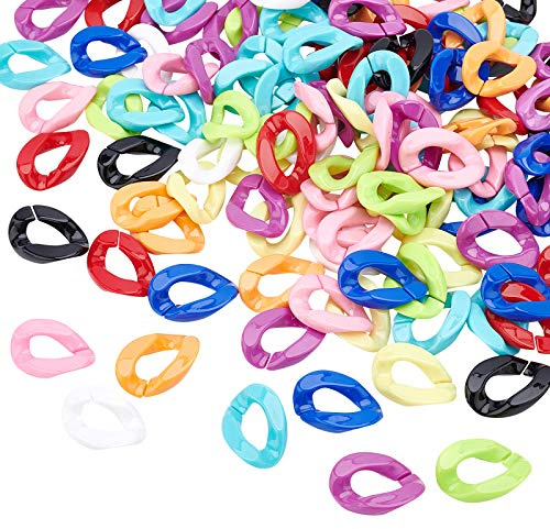 PandaHall 200 STK. Acryl-Verbindungsringe, 10 Farben Quick Link-Anschlüsse Für Ohrring Halskette Schmuck Brillen Kette DIY Craft Making