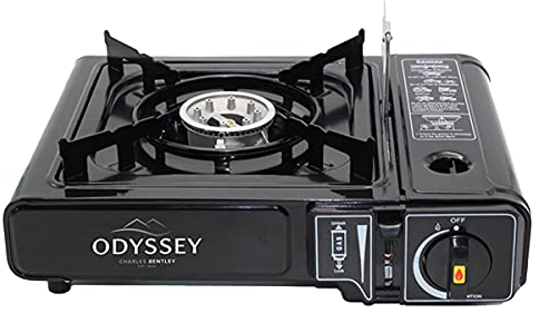 Charles Bentley Odyssey Single Portable Camping Gas Stove Cooker Butane Gas Refill Fishing Festival Caravan Travel Picnic