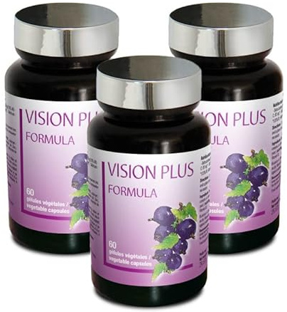 NUTRI EXPERT - Vision Plus - Confort visuel - A base de myrtille - 60 gélules végétales - Cure 30 jours - Marque Française - Lot de 3 produits
