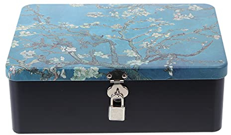 YARNOW 1set Retro Style Storage Box with Padlock and Keys Vintage Tinplate Present Case for Organization and Home Decor for Jewelry Keepsakes and More