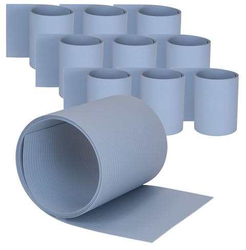 Jardinion Strisce privacy per recinzione a doppia asta in PVC 250 cm, 10 pezzi, scanalature da 6 mm, grigio, adatte come protezione privacy per balcone, facile da installare
