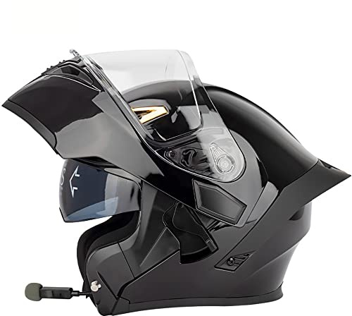 Bluetooth Casques Modulables Moto ECE Homologué Casque Moto Modulable Homme Femme Casque Scooter Casque Intégraux Double Visière Anti-buée