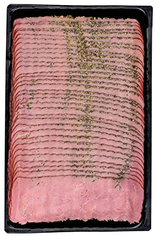Food-United PASTRAMI Rinderschinken im Pfeffermantel 2x 500g geräuchert und geschnitten in Scheiben mit schwarzen Pfeffer umhüllt perfekt als Snack oder auch für ein American Barbeque BBQ (2)