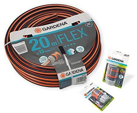 Gartenschlauch Set - Gardena Flex Schlauch (1/2') 20m inkl. 2x Schlauchverbinder