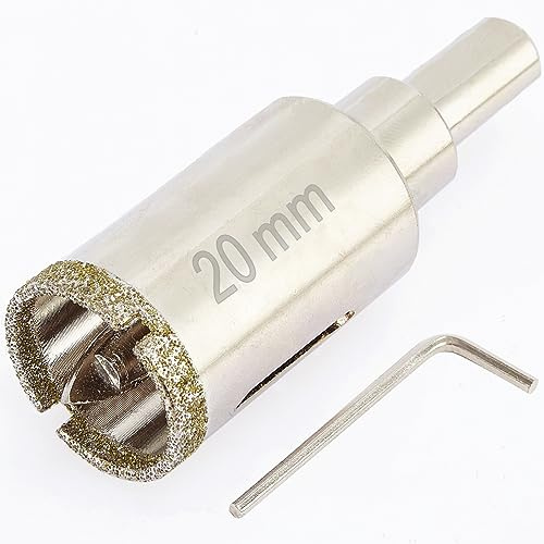 20mm Diamond Hole Saw with Pilot Bit, DaduoRi 20 Tile Drill Bits for Granite, Ceramics, Porcelain Tiles, Marble, Glass, Stones, 35mm Depth of Cut for Thick Countertops