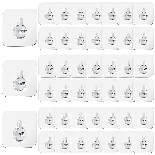 YOUNGSAY 45 Stk Klebe Schrauben, 6/8/10 mm Anti-Rost Klebeschraube, Transparent Wiederverwendbar Selbstklebende Schrauben Ohne Bohren, Für Schlafzimmer und Küche (3 Längen)