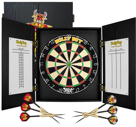 Shot! Michael Smith Offizielles Bully Boy Dartboard Schrankset mit Premium Dartboard und Zubehör