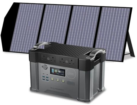 ALLPOWERS S2000 PRO Portable Power Station with 1x 140W Foldable Solar Panel, 1451Wh 2400W AC (Peak 4000W) Solar Generator, UPS Function Backup Battery Pack for Home Emergency Power Outdoor RV Camping