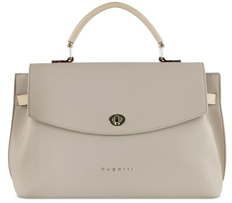 bugatti Ella Stadttasche, Kunstleder Tasche, Damenhandtasche Schultertasche, beige