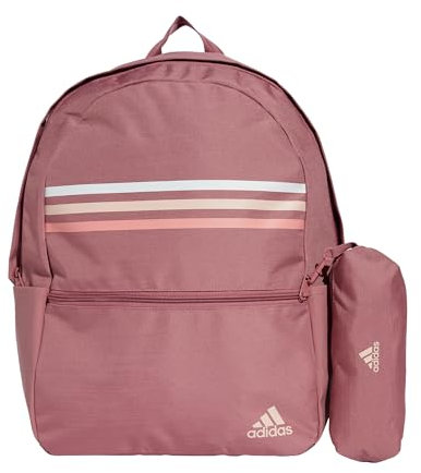 adidas Unisex Classic Horizontal 3-Stripes Backpack Red 1 Size