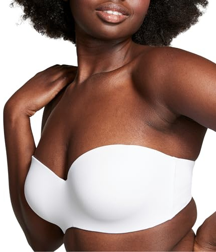 Victoria's Secret Pink Wear Everywhere Strapless Push Up Bra, Padded, Adjustable Straps, Optic White (New Look), 32C
