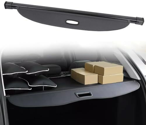 Auto Einziehbarer Laderaumabdeckung Kofferraum für H.y.u.n.d.a.i Santa Fe 7-Sitzer 2013-2021, Schwarz Schutz Der Privatsphäre Abdeckung Hutablage Cargo Cover, Ausziehbar Kofferraumabdeckung Rollo