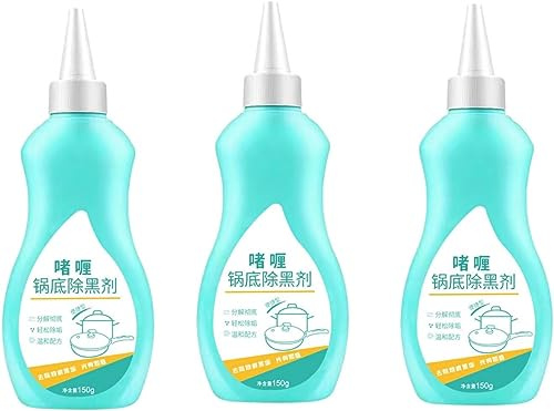 Gel Cleaner for Cookware Bottom, Bottom of the Pot Black Scale Cleaner, Powerful Stainless Steel Cookware Cleaning Paste, Stubborn Grease & Grime Remover Bubble Spray (3pcs)