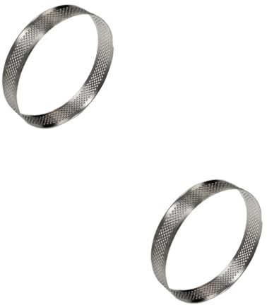 Alipis 2 Pz Anello crostata Stampo per tartellette tagliabiscotti ad Anello Anelli da Forno Anelli per Dolci in Acciaio Mousse Rotonda Torte alla Frutta Anello per Torta Cerchio di Mousse