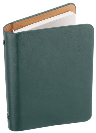 PATIKIL 6 Ring Binder Cover, A7 Leder Notizbuch Binder Mini Nachfüllbarer Loose Leaf Personal Planner mit 50 Blatt Papier, Grün